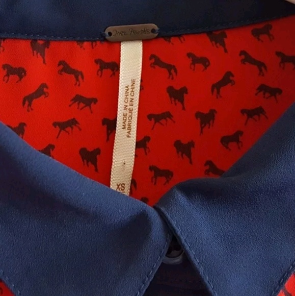 FREE PEOPLE HORSE PRINT BLOUSE - Picture 6 of 6